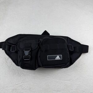 Adidas Amplifier 2 Crossbody Fanny Pack Waist Bag Black Adjustable Strap Unisex